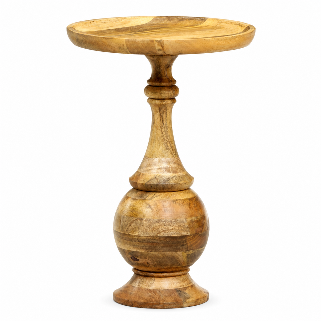 Table d'appoint ronde en manguier massif