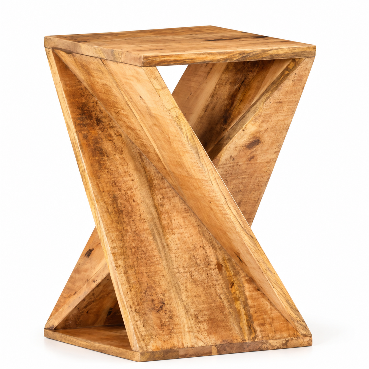 Table d'appoint design en Z en manguier massif