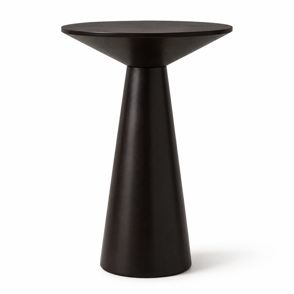 Table d'appoint noir ronde conique