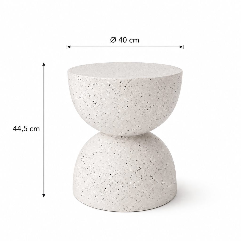 Table d'appoint ronde en béton léger