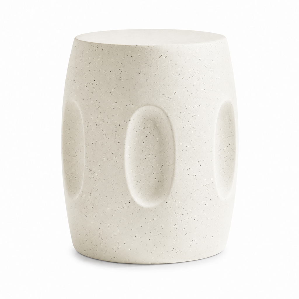 Table d'appoint ronde béton terrazzo off-white